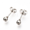 304 Stainless Steel Ball Stud Earrings EJEW-C501-10B-6