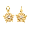 Rack Plating Brass Micro Pave Clear Cubic Zirconia Pendants KK-B093-04B-G-1
