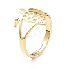 Ion Plating(IP) 304 Stainless Steel Hollow Out Tortoise Adjustable Ring for Women RJEW-I097-02G-1