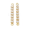 Rack Plating Brass Pave Cubic Zirconia Connector Charms KK-D044-01A-G-01-1