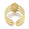 Ion Plating(IP) 304 Stainless Steel Synthetic Malachite Cuff Rings G-Z056-03G-01-3