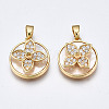 Brass Micro Pave Clear Cubic Zirconia Pendants KK-Q277-019-NF-2