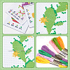 3 Sets 3 Style DIY Oval & Cactus Pattern Bookmark Cross-Stitch Kit DIY-NB0008-96-3