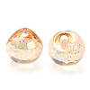 UV Plating Rainbow Iridescent Acrylic Beads X-OACR-G012-04B-2