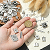 50Pcs 10 Style Tibetan Style Alloy Pendant Rhinestone Settings FIND-CJ0001-13-4