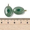Natural Green Aventurine & Cubic Zirconia Pendants G-Z076-01G-04-3