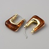 Acrylic Rectangle Hoop Earrings EJEW-WH0012-039C-2