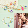 Summer Theme Plumeria Flower & Flip Flops Pendant Stitch Markers HJEW-AB00407-5