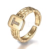 Brass Micro Pave Clear Cubic Zirconia Cuff Rings RJEW-H538-02G-T-3