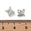 Brass Micro Pave Clear Cubic Zirconia Beads CU-CBAC675-01P-3