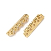 Brass Micro Pave Clear Cubic Zirconia Spacer Bars KK-Z139-11G-01-2