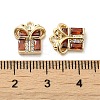 Brass with Glass Rhinestone Charms KK-H455-36G-3