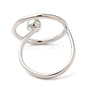 Brass Ring Open Cuff Ring for Women RJEW-G288-09P-3