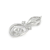 Brass Micro Pave Clear Cubic Zirconia European Dangle Charms Bails KK-Q026-14P-2