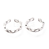 Anti-Tarnish Rhodium Plated 925 Sterling Silver Cuff Earrings EJEW-H124-05P-1