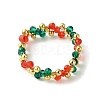 Christmas Theme Glass Rings RJEW-TA00121-4