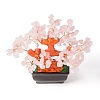 Natural Rose QuartzChips Money Tree Bonsai Display Decorations DJEW-B007-08F-3