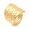 304 Stainless Steel Wave Open Cuff Rings for Women STAS-D085-33G-1