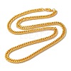 Iron Cuban Link Chain Necklaces for Women Men NJEW-A028-01F-G-1