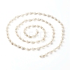 Handmade Resin Stripe Pattern Round Beads Link Chains AJEW-JB01008-01-1