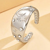 304 Stainless Steel Crystal Rhinestone Cuff Open Rings WG21D81-03-1