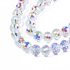 Electroplate Transparent Glass Beads Strands EGLA-N002-15-B03-5