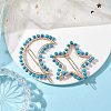 2Pcs Moon & Star Alloy with Synthetic Turquoise Hollow Hair Barrettes PHAR-JH00105-01-2