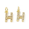 Real 18K Gold Plated Brass Micro Pave Clear Cubic Zirconia Charms KK-E068-VB452-H-2