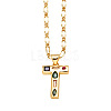 Brass Pave Colorful Cubic Zirconia Initial Pendant Necklaces FS-WG26597-20-1