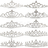 10Pcs 10 Styles Alloy Rhinestone Hair Bands OHAR-DR0001-06-1