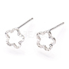 925 Sterling Silver Hollow Plum Blossom Stud Earrings STER-T005-10-4