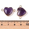 Natural Amethyst Love Heart Pendants G-T138-205A-G-3