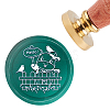Brass Wax Seal Stamp with Handle AJEW-WH0184-0409-1