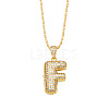 Brass Micro Pave Cubic Zirconia Pendant Necklaces PW-WG99827-06-1