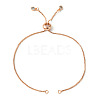 5Pcs Rack Plating Adjustable Brass Slider Bracelet Making MAK-FS0001-03RG-1