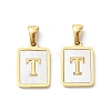 Ion Plating(IP) 304 Stainless Steel Pave Shell Pendants STAS-G327-01G-T-1