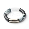 Chunky Curved Tube Beads Stretch Bracelet BJEW-JB06681-1