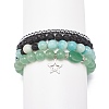 4Pcs 4 Style Natural Green Aventurine & Lava Rock & Synthetic Hematite Stretch Bracelets Set BJEW-JB08481-1