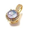 Brass Micro Pave Cubic Zirconia Pendants KK-F913-17G-3
