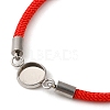Milan Cord & 304 Stainless Steel Bracelets Making MAK-H004-02B-P02-2