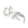 Brass Heart Hoop Earrings Women KK-C031-37P-2