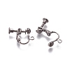 Rack Plated Brass Screw Clip-on Earring Findings X-KK-P169-04B-2