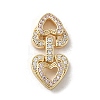 Brass Micro Pave Cubic Zirconia Fold Over Clasps KK-H455-53G-01-1