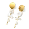 Natural Nucleated Baroque Keshi Pearl Stud Earrings EJEW-JE07152-4