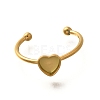 304 Stainless Steel Open Cuff Ring Components STAS-M057-01G-G-2