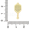 Brass Micro Pave Clear Cubic Zirconia Connector Charms KK-P288-01G-3