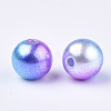 Rainbow ABS Plastic Imitation Pearl Beads X1-OACR-Q174-8mm-06-2