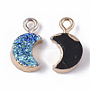 Druzy Resin Pendants RESI-S383-007-B01-3