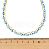 Dyed Faceted Round Natural Magnesite and Glass Seed Beaded Necklaces NJEW-MZ00155-4