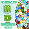 2 Strands Faceted Transparent Glass Cube Beads Strands GLAA-PA0001-39-2